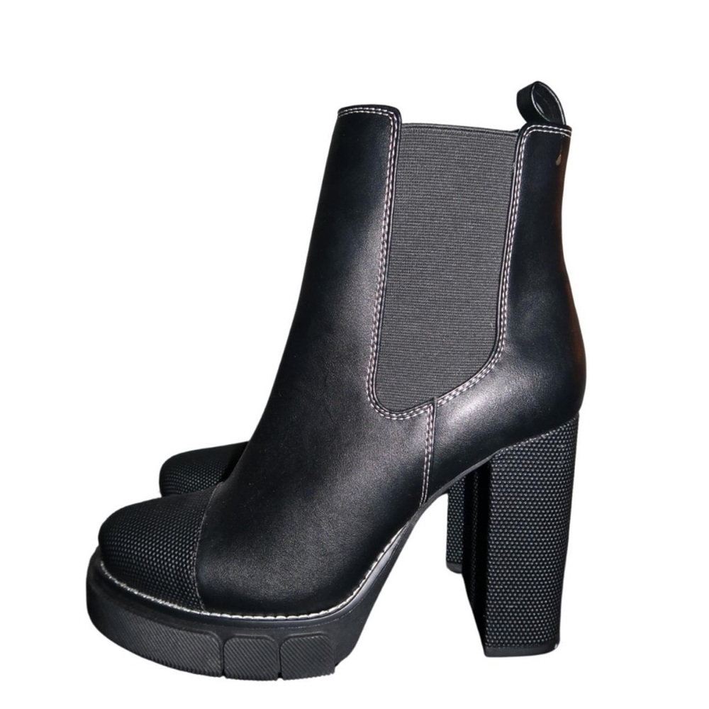 Public Desire Black Chunky Heel Boots